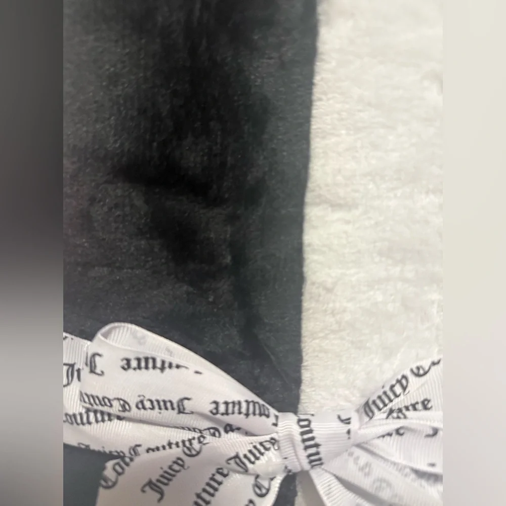 Juicy Couture Black and White Plush Throw